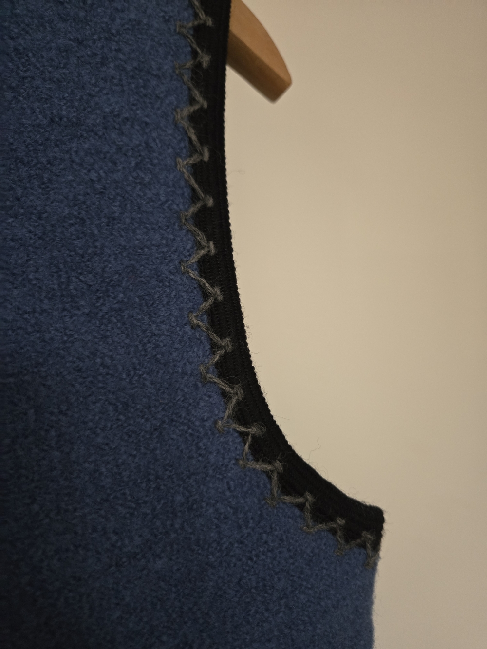 Blue Embroidered Women’s Vest with Decorative Frog Closures - Picture 7 of 13